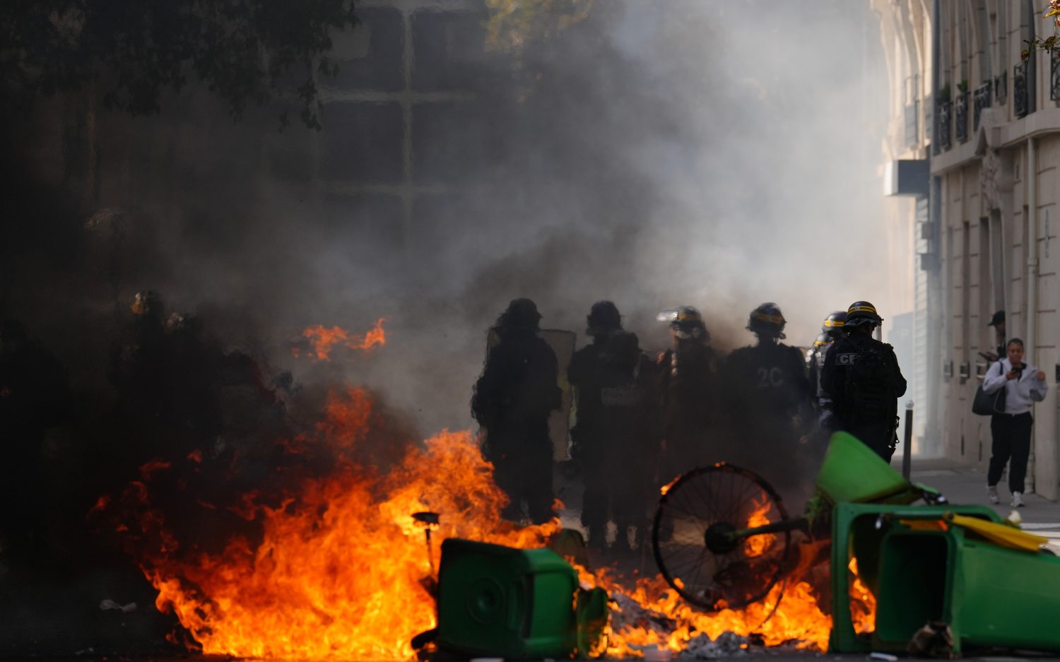 High school protests spark fires, violence across France