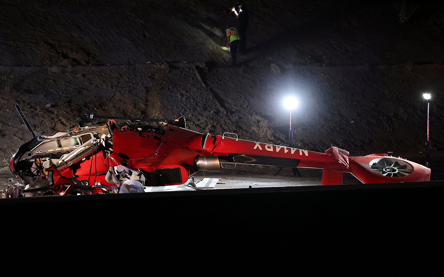 Three critical as helicopter crashes on California highway