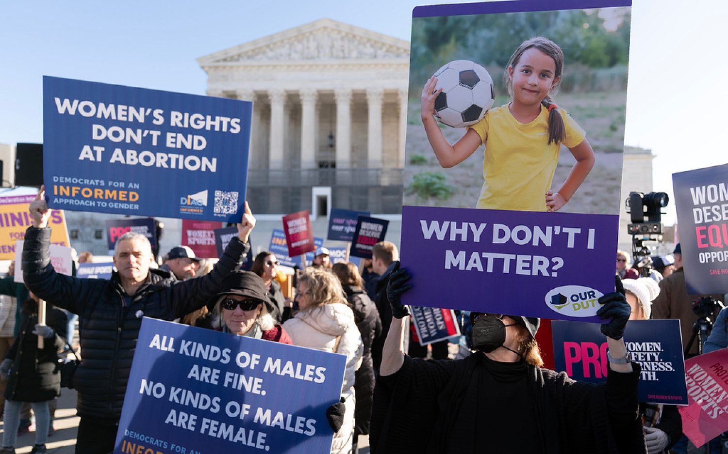 ON THE SCENE: Outside SCOTUS, protesters debate women’s sports